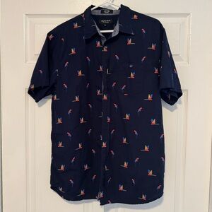Eighty Eight Men's Navy Shirt with Colorful Print